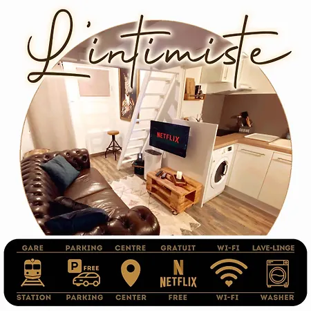 L'Intimiste A Saint Lo - Atypique - Studio Duplex Prive Tout Equipe - Gare - Centre - Parking Gratuit - Entree Autonome - Chambre En Mezzanine - Wifi - Netflix - Lave-Linge 公寓 *